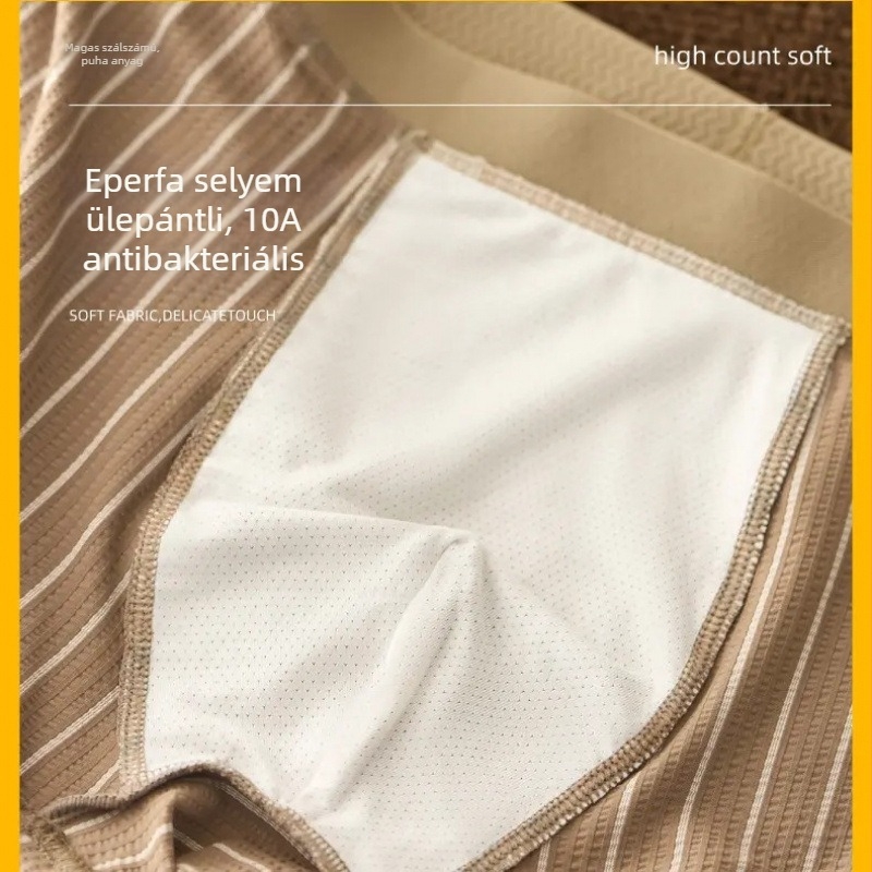 Férfi antibakteriális csíkos boxer, nylon hálós anyagú, lélegző