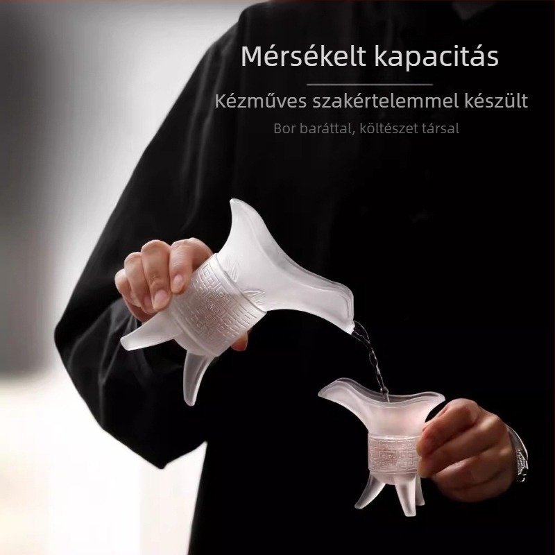Üveg antik stílusú boros pohárkészlet adagolóval