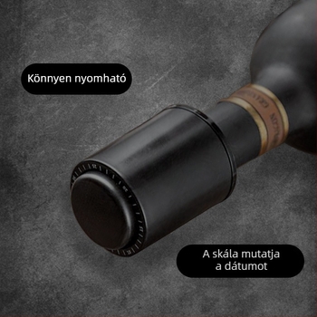 Multifunkcionális rozsdamentes acél nyomógombos bordugó – borhoz, sörhöz és pezsgőhöz vákuumos tartósításra