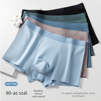80S hosszú szálú pamutból készült férfi alsónemű, antibakteriális és lélegző, bélés a szeméremtájon mulberry selyemmel, boxer briefs