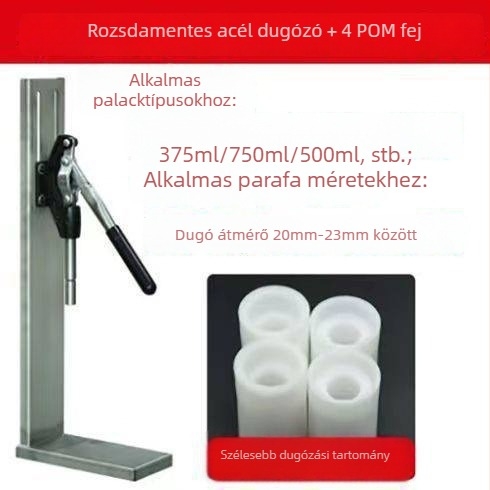 Dugóprés borosüveghez rozsdamentes acélból házi borhoz