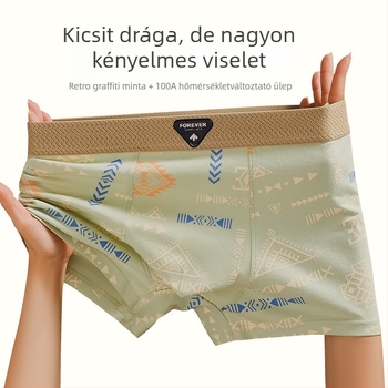 Férfi ice silk boxeralsó – nyári hűsítő, retro mintás, laza szabású, lélegző