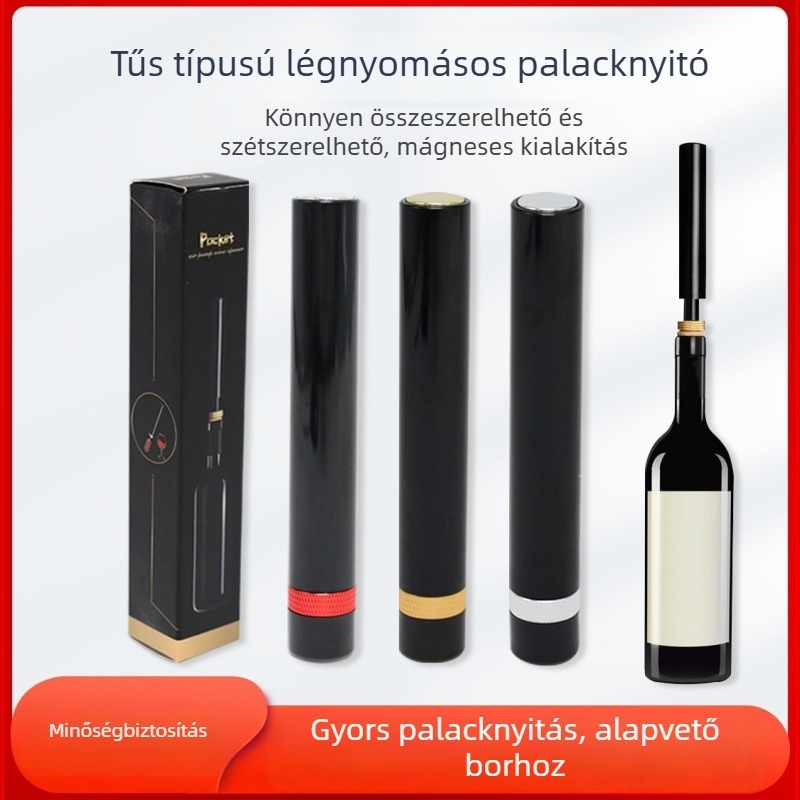 Tűtípusú pneumatikus palacknyitó, kreatív és elegáns bornyitó, gyors nyitás, hordozható otthoni használatra
