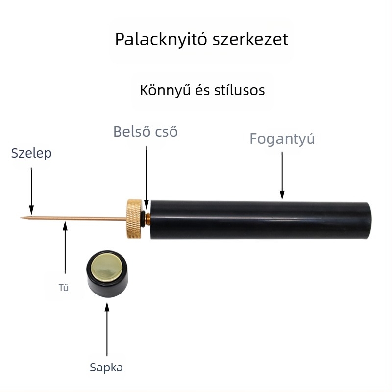 Tűtípusú pneumatikus palacknyitó, kreatív és elegáns bornyitó, gyors nyitás, hordozható otthoni használatra
