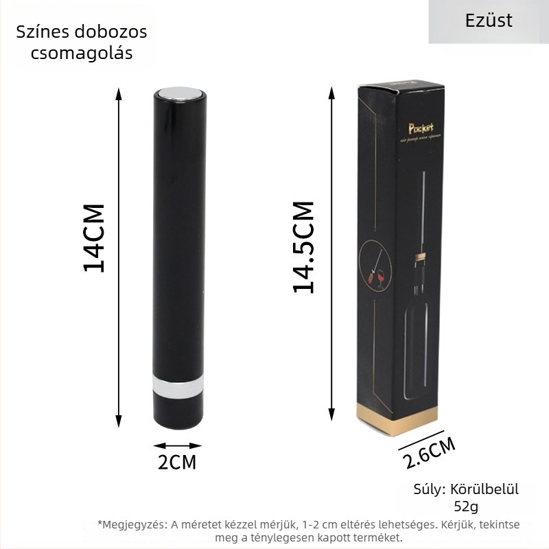 Tűtípusú pneumatikus palacknyitó, kreatív és elegáns bornyitó, gyors nyitás, hordozható otthoni használatra