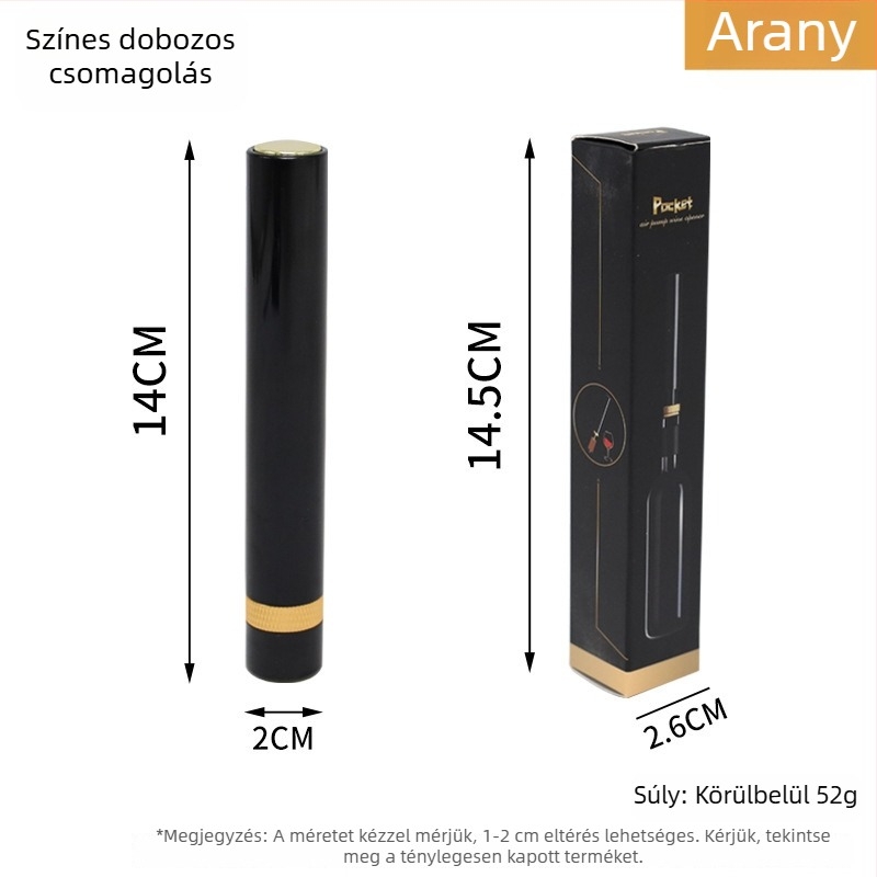 Tűtípusú pneumatikus palacknyitó, kreatív és elegáns bornyitó, gyors nyitás, hordozható otthoni használatra