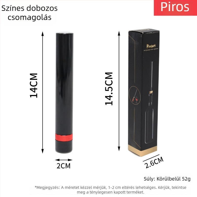 Tűtípusú pneumatikus palacknyitó, kreatív és elegáns bornyitó, gyors nyitás, hordozható otthoni használatra