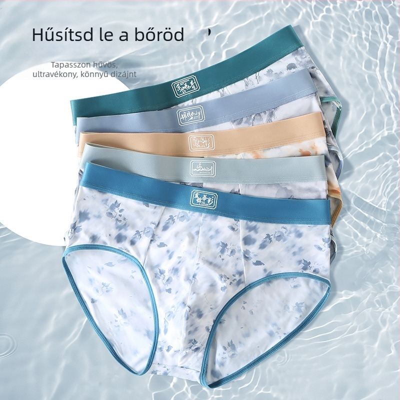 Lélegző, kényelmes férfi alsónemű, nyomott mintával, nylon-viszkóza keverék, könnyű