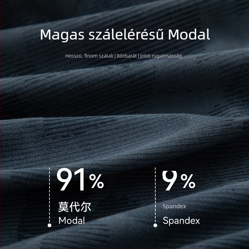 Modal anyagú férfi boxeralsónadrág juharleveles mintával, középmagas derekú