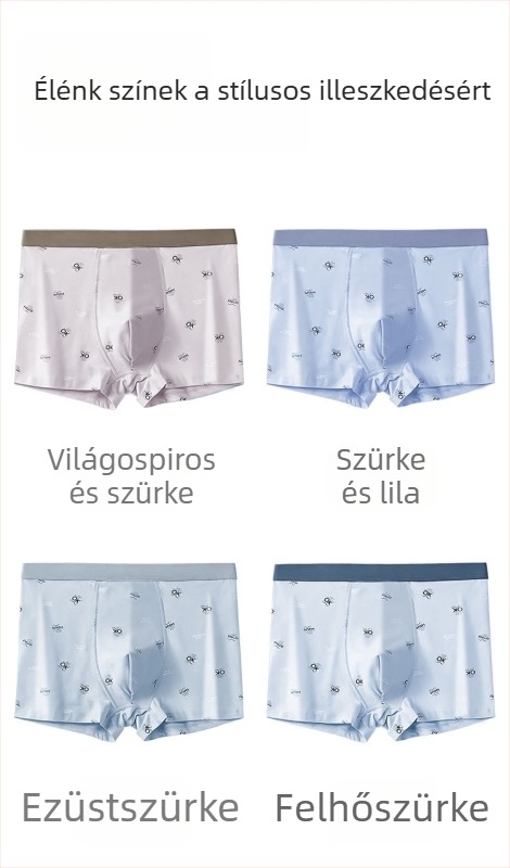 Új modell: 100% pamutból készült, lélegző férfi alsónemű antibakteriális ágyékkal, mintás boxeralsó, középmagas derekú