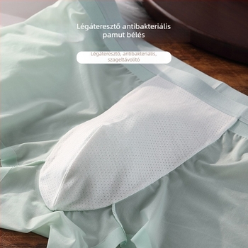 Férfi ice silk alsónemű, lélegző, könnyű, antibakteriális, egyszínű, középmagas derekú