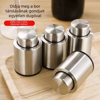 Rozsdamentes acélból készült borvákuum dugó integrált pumpával