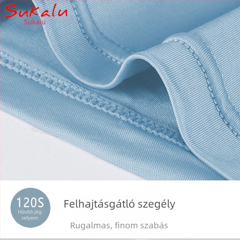 Férfi Ice Silk rostból készült légáteresztő boxeralsók, antibakteriális, középmagas derék, bőrbarát, plusz méret