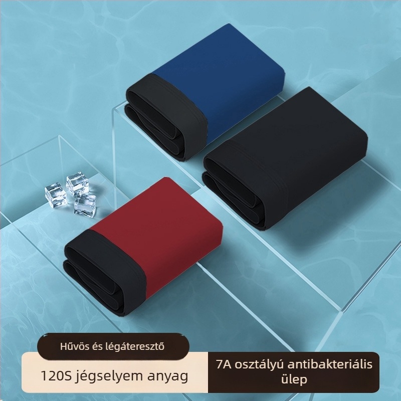 Férfi Ice Silk rostból készült légáteresztő boxeralsók, antibakteriális, középmagas derék, bőrbarát, plusz méret