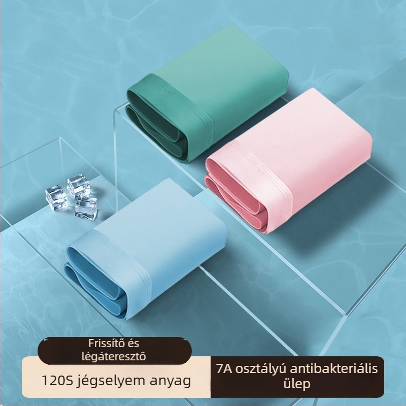Férfi Ice Silk rostból készült légáteresztő boxeralsók, antibakteriális, középmagas derék, bőrbarát, plusz méret