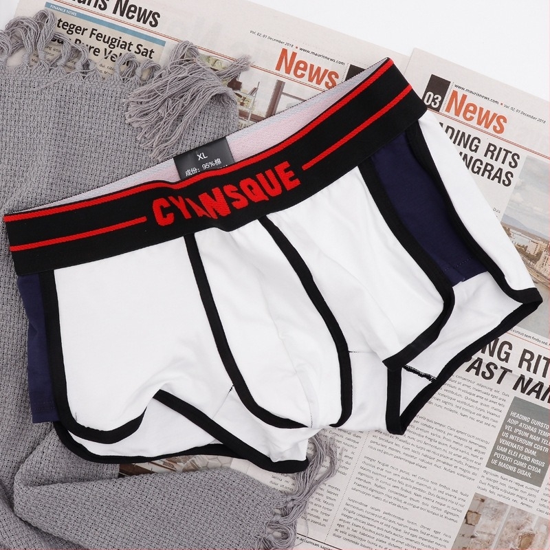 Férfi pamut boxer brief, lélegző, középmagas derekú, nagy méret