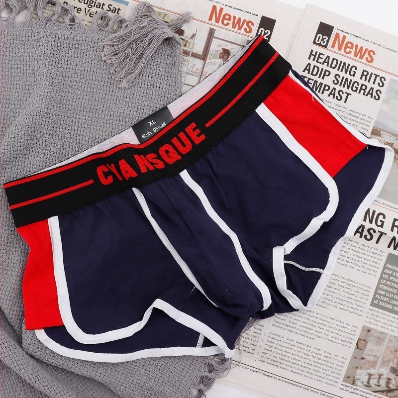 Férfi pamut boxer brief, lélegző, középmagas derekú, nagy méret