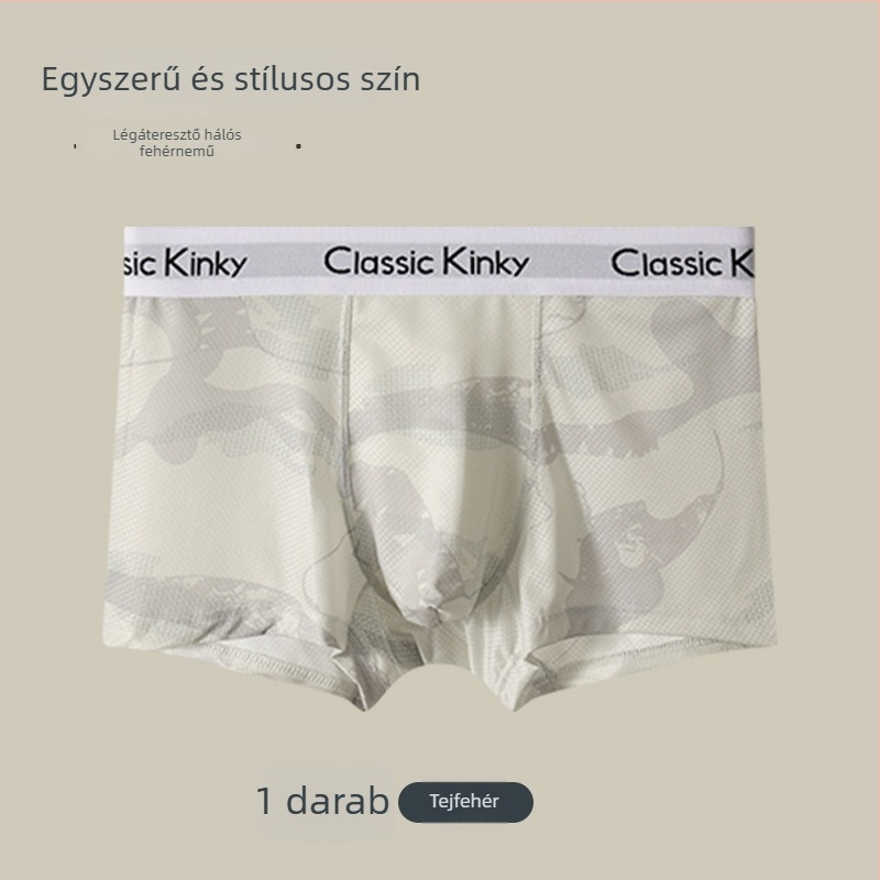 Férfi antibakteriális Ice Silk boxer brief, középmagas derekú, lélegző