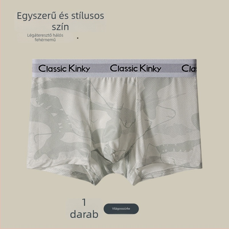 Férfi antibakteriális Ice Silk boxer brief, középmagas derekú, lélegző