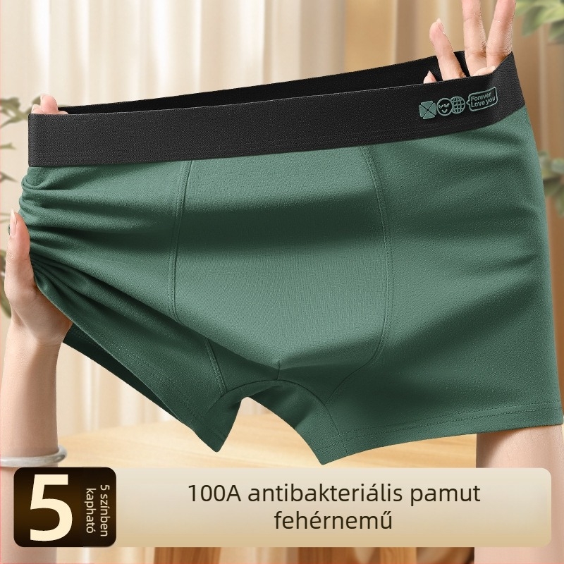 Pamut férfi alsónemű középmagas derekú, lélegző boxer, laza szabású, nagy méretek