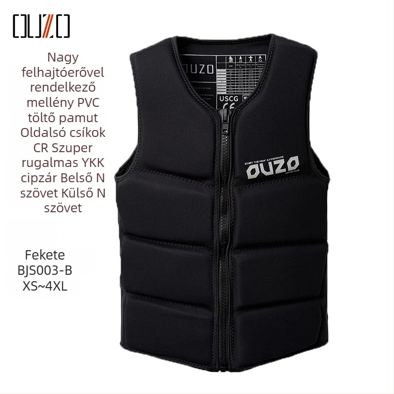 OUZO PVC nagy felhajtóerőjű mentőmellény felnőtteknek, uniszex, rafting és szörfözéshez
