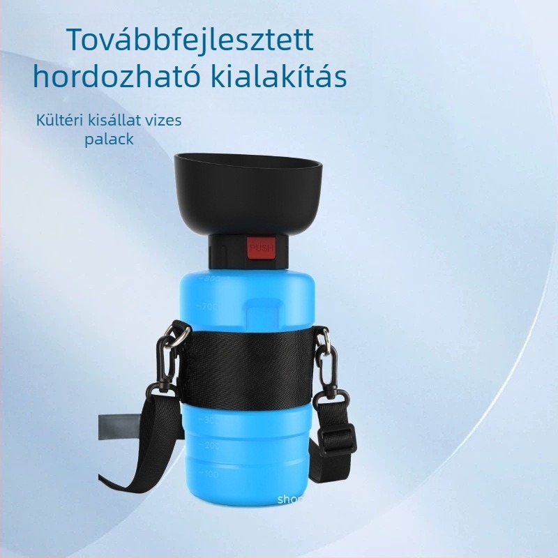 Új, továbbfejlesztett hordozható kültéri kisállat-ivópalack utazásokhoz, szorító kialakítással