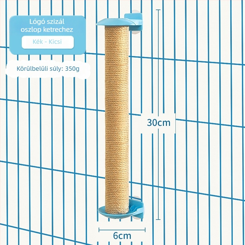 Macska kaparódeszka sisalos oszloppal, tartós, karmok élező, macska mászókeret játék