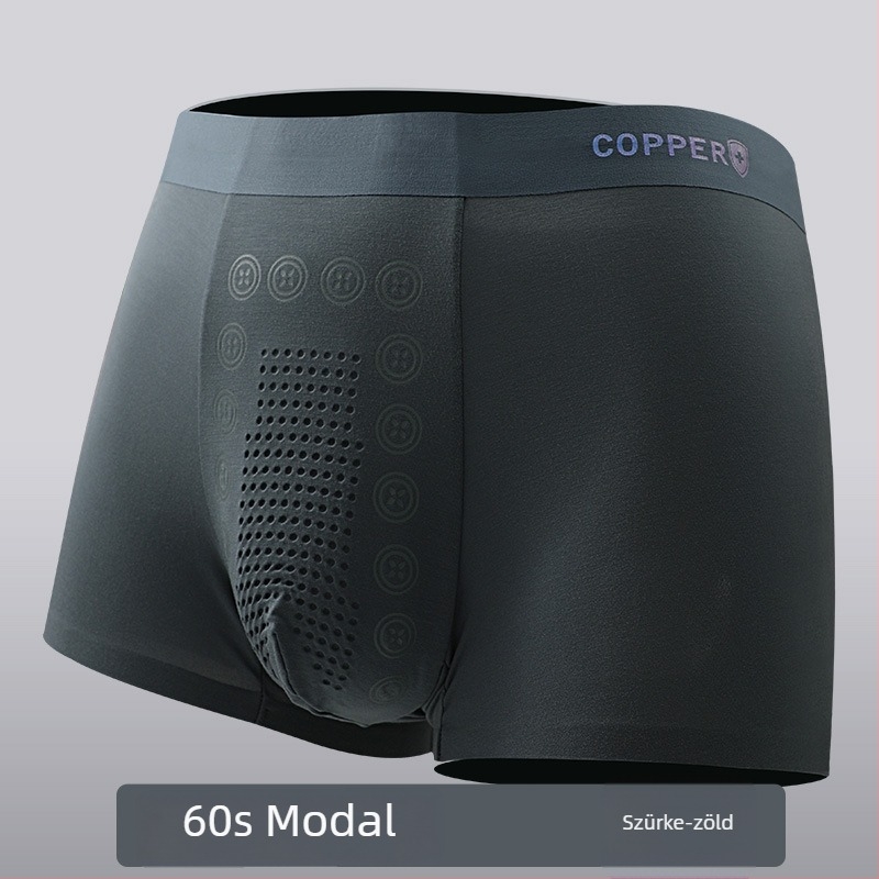 Férfi modal alsónemű rézszálas antibakteriális, lélegző, varrás nélküli boxer briefs
