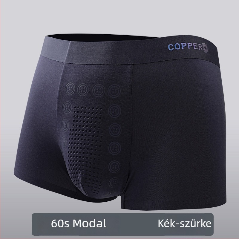 Férfi modal alsónemű rézszálas antibakteriális, lélegző, varrás nélküli boxer briefs