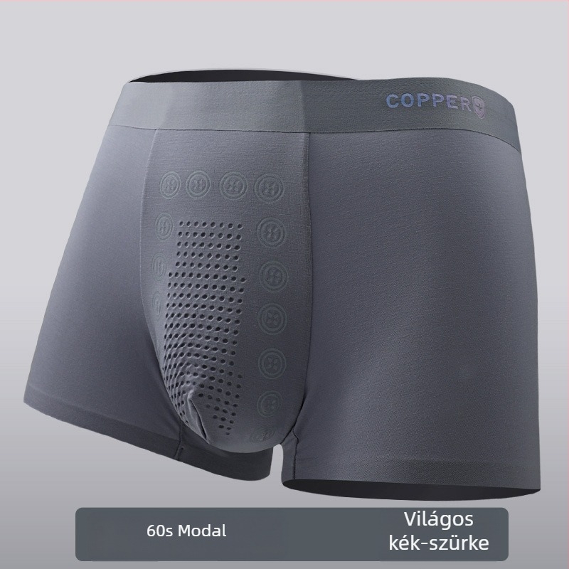 Férfi modal alsónemű rézszálas antibakteriális, lélegző, varrás nélküli boxer briefs