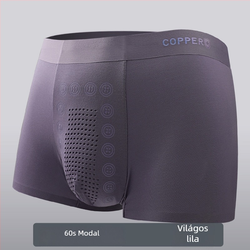 Férfi modal alsónemű rézszálas antibakteriális, lélegző, varrás nélküli boxer briefs