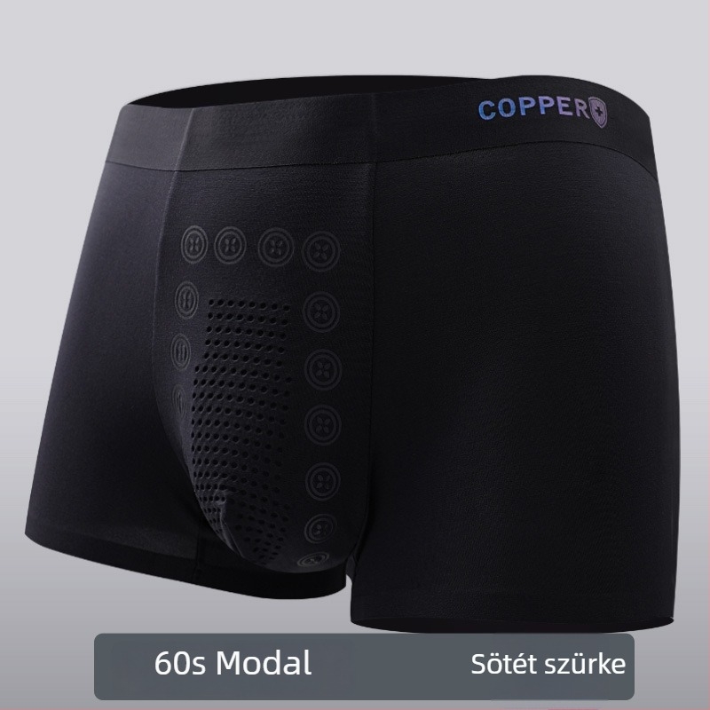 Férfi modal alsónemű rézszálas antibakteriális, lélegző, varrás nélküli boxer briefs