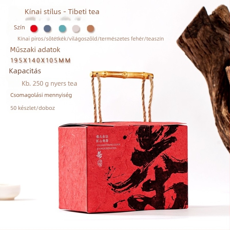 Retro stílusú Dai papír teás doboz, kézzel készített kartonból – Pu'er tea, fehér és fekete tea, ajándék