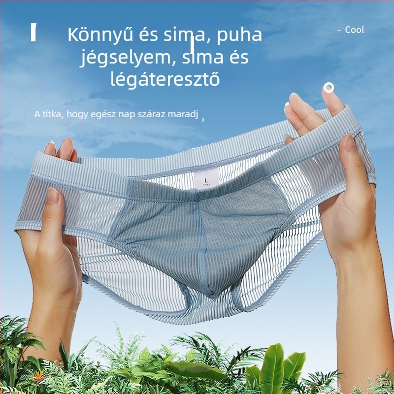 Férfi alsónemű grafénnal, jégselyemből készült, alacsony derekú, lélegző, elegáns dizájn