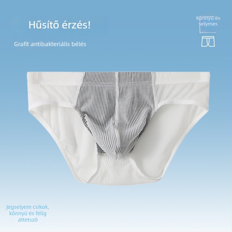 Férfi alsónemű grafénnal, jégselyemből készült, alacsony derekú, lélegző, elegáns dizájn