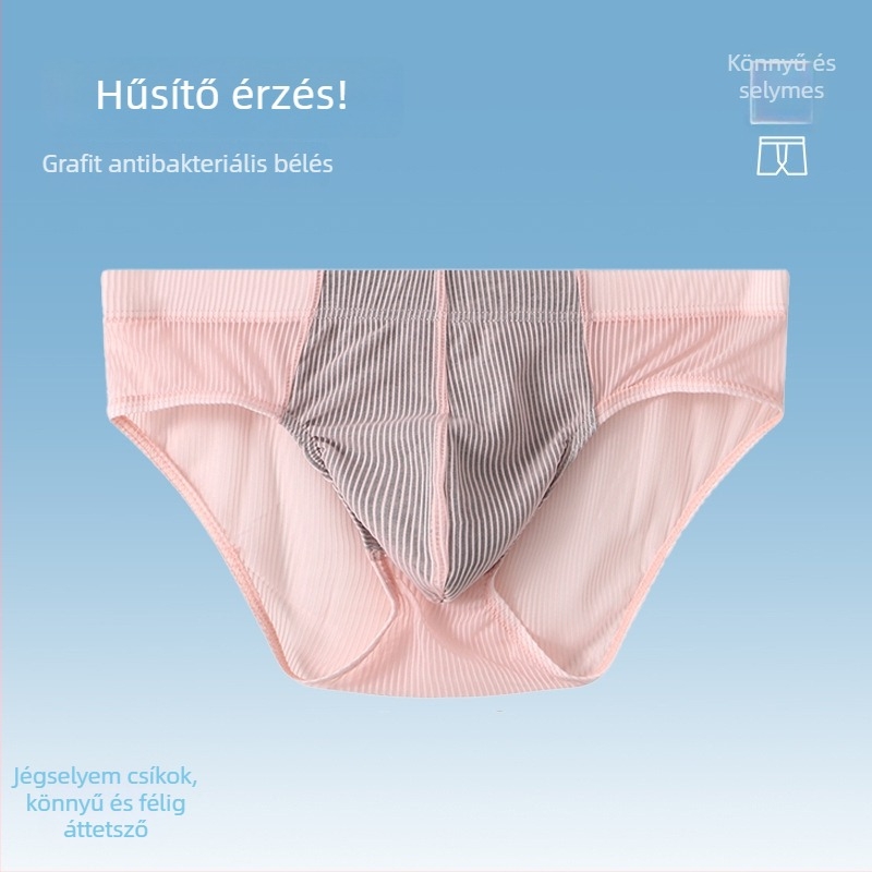 Férfi alsónemű grafénnal, jégselyemből készült, alacsony derekú, lélegző, elegáns dizájn