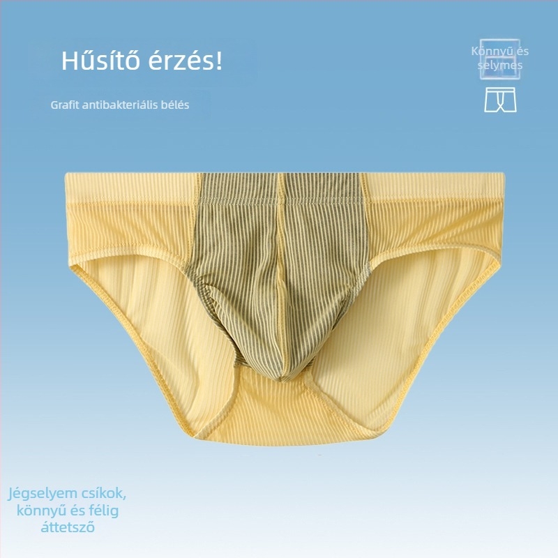 Férfi alsónemű grafénnal, jégselyemből készült, alacsony derekú, lélegző, elegáns dizájn