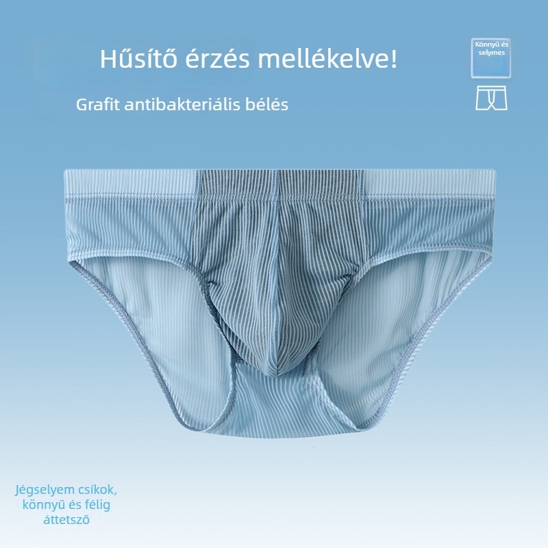 Férfi alsónemű grafénnal, jégselyemből készült, alacsony derekú, lélegző, elegáns dizájn