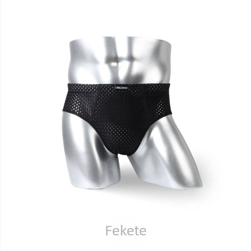 Férfi nyári alsónemű Ice Silk hálós anyagból, légáteresztő, vékony, magas derék, plusz méret
