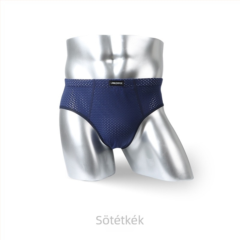 Férfi nyári alsónemű Ice Silk hálós anyagból, légáteresztő, vékony, magas derék, plusz méret