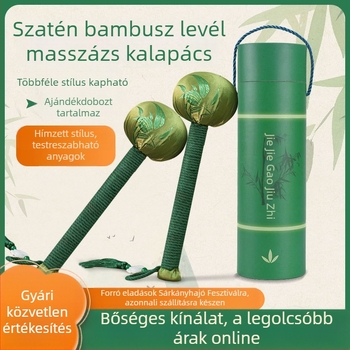 Bambuszleveles mugwort egészség kalapács – Meridián masszázs és perkusziós eszköz, szatén felület