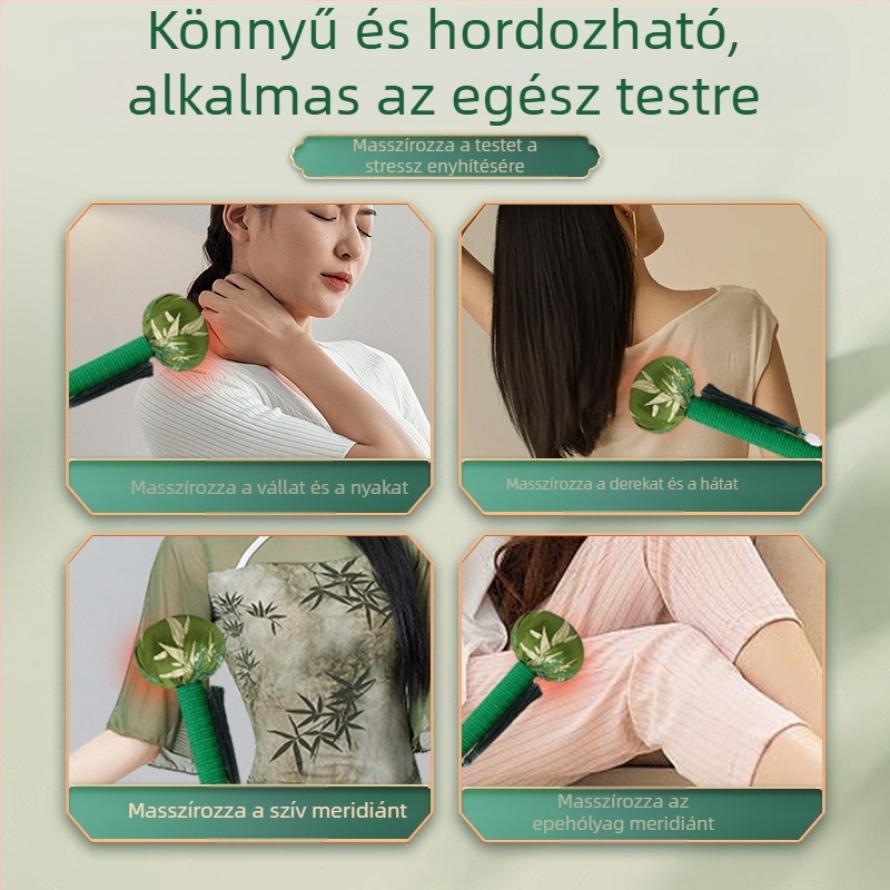 Bambuszleveles mugwort egészség kalapács – Meridián masszázs és perkusziós eszköz, szatén felület
