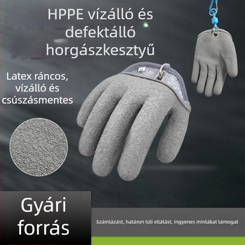 PE-bevonatú horgászkesztyű, vágás- és átszúrás elleni védelemmel, csúszásmentes, kültéri használatra