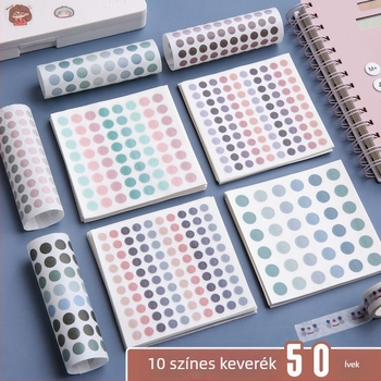 Morandi színű pöttyös matricák tervezőknek, kerek dekoratív címkék, aranyos stílus