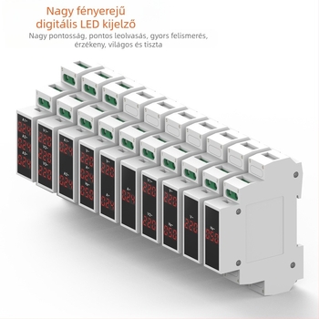 DIN-sínre szerelhető feszültség- és áramerősség-mérő, mini digitális kijelző, AC 220/380V frekvenciamérő