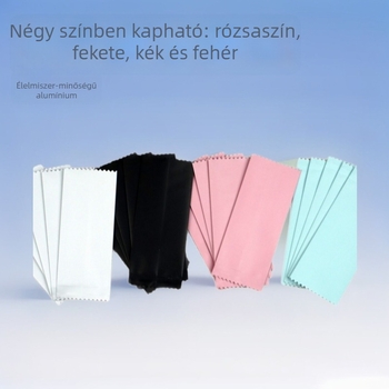 Négy színű alumínium fóliás zacskó kézzel írt szöveggel édességek és csokoládék csomagolásához