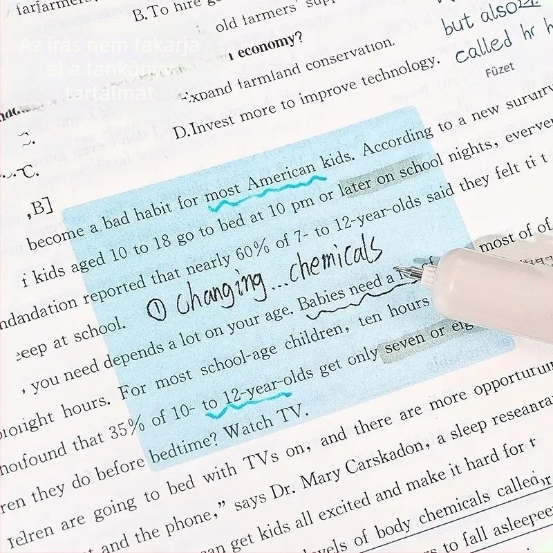 Kihúzható dopaminos ragasztó jegyzetek, gyorsan száradó, átlátszó diákoknak