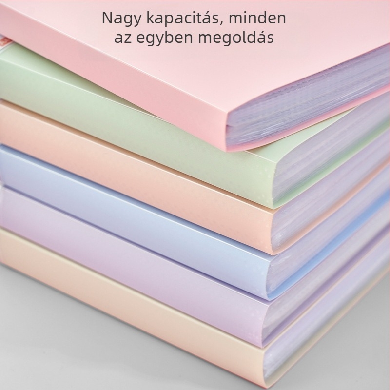A4-es átlátszó PP dokumentumtartó mappa beszúró zsebekkel; diplomák és dokumentumok tárolója, kotta- és partitúra mappa