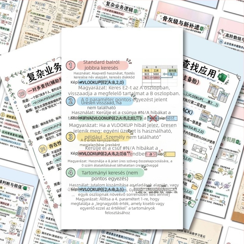 48 matricák általános- és középiskolai matematikai versenyekhez, Excel függvények tanulásához készült matricák és notebook dekorációs matricák