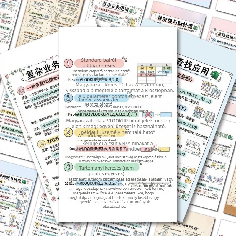 48 matricák általános- és középiskolai matematikai versenyekhez, Excel függvények tanulásához készült matricák és notebook dekorációs matricák